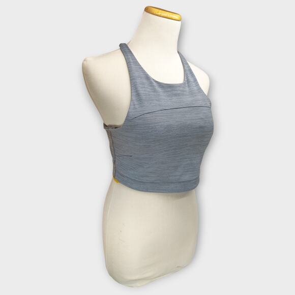 Womens Outdoor Voices Blue Gray Cropped Top Sport Bra Built In Padding - Picture 3 of 6